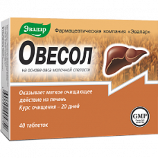 Oatsol for gentle liver cleansing, Evalar, 40 tablets, 28042
 