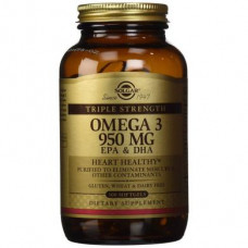 Fish Oil, Omega 3 (Omega-3 EPA, DHA), Solgar, Triple Strength, 950 mg, 100 Capsules, 02841
 