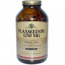 Flaxseed Oil, Flaxseed Oil, Solgar, 1250 mg, 250 Softgels, 02875
 