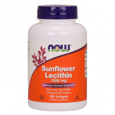 Подсолнечный лецитин, Sunflower Lecithin, Now Foods, 1200 мг, 100 капсул, 21750
  