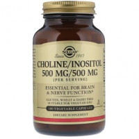 Choline & Inositol, Choline / Inositol, Solgar, 500mg / 500mg, 100 Capsules, 02891
 