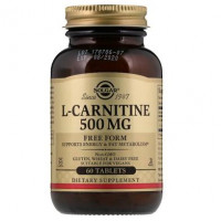 Карнитин (L-Carnitine), Solgar, 500 мг, 60 таблеток, 02896
  