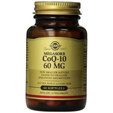 Coenzyme Q10 Supplemented, CoQ-10 Megasorb, Solgar, 60 mg, 60 Capsules, 18728
 