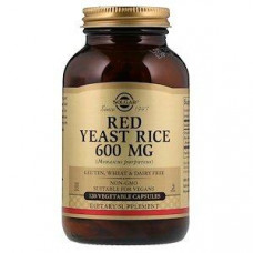 Красный дрожжевой рис, Red Yeast Rice, Solgar, 600 мг, 120 капсул, 30254
  