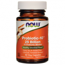 Пробиотик-10, Probiotic, Now Foods, 25 млрд КОЕ, 30 капсул, 30265
  