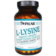 Lysine, L-Lysine, Twinlab, 500 mg, 100 Capsules, 30319
 