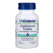 Folate, Optimized Folate, Life Extensions, 1000 mcg, 100 Tablets, 30327
 