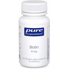 Биотин, Biotin, Pure Encapsulations, 8 мг, 60 капсул, 30374
  