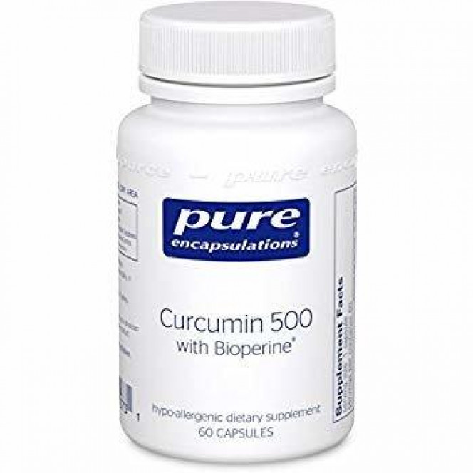 Куркумин с биоперином, Curcumin with Bioperine®, Pure Encapsulations, 500 мг, 60 капсул, 30388
  