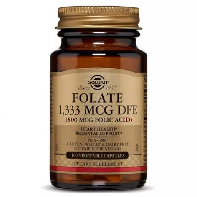 Folate, Folic Acid, Solgar, 800 mcg, 100 Capsules, 31278
 