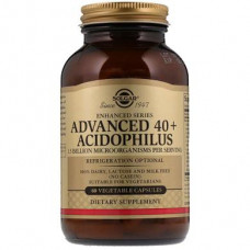 Пробиотики, Advanced 40+ Acidophilus, Solgar, без молочных продуктов, 60 капсул, 31285
  