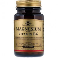 Магний с витамином В-6, Magnesium with Vitamin B6, Solgar, 133/8 мг, 100 таблеток, 31293
  