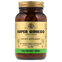 Гинкго Билоба супер, Super Ginkgo (Full Potency Herbs), Solgar, 90 мг, 60 капсул, 31304
  