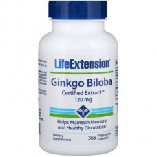 Гинкго Билоба, Ginkgo Biloba, Life Extension, сертифицированный экстракт, 120 мг, 365 капсул, 31384
  