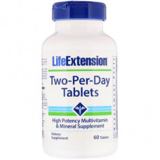 Мультивитамины, Two-Per-Day Tablets, Life Extension, 60 таблеток, 31385
  