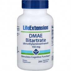 DMAE (Диметиламиноэтанол), DMAE Bitartrate, Life Extension, 150 мг, 200 капсул, 31393
  