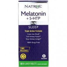 Melatonin + 5 HTP, Melatonin + 5-HTP, Natrol, Improved Sleep, 60 Tablets, 31444
 