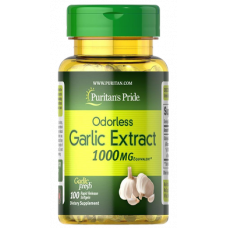 Garlic, Odorless Garlic, Puritans Pride, Unscented, 1000 mg, 100 Capsules, 31508
 