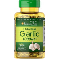 Garlic, Odorless Garlic, Puritans Pride, Unscented, 1000 mg, 250 Capsules, 31509
 