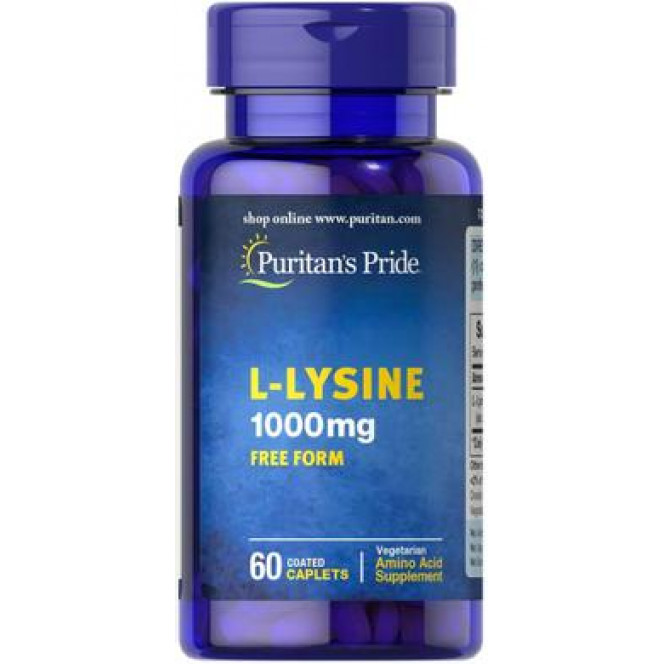 Л-лизин, L-Lysine, Puritan's Pride, 1000 мг, 60 капсул, 31510
  