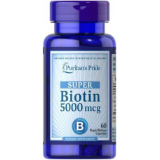 Biotin Calcium, Biotin, Puritans Pride, 5000 mcg, 60 Capsules, 31523
 