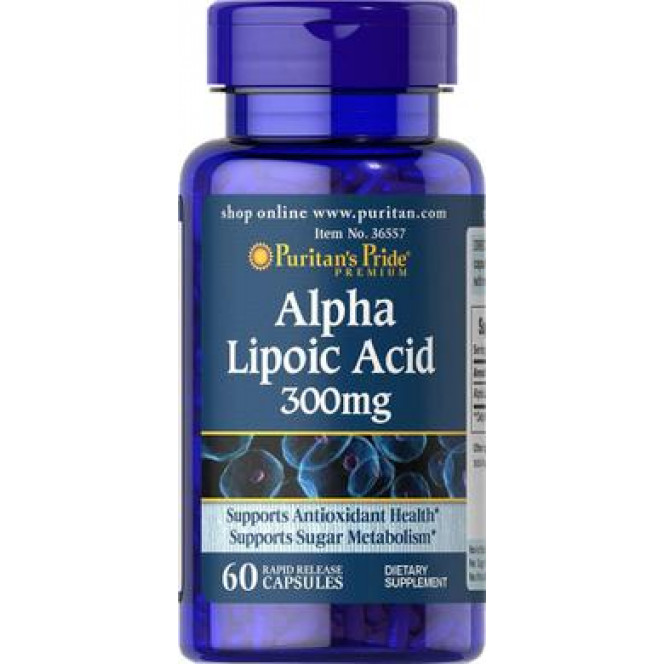 Альфа-липоевая кислота, Alpha Lipoic Acid, Puritan's Pride, 300 мг, 60 гелевых капсул, 31525
  