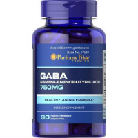 GABA (Gamma Aminobutyric Acid), GABA, Puritans Pride, 750 mg, 90 Capsules, 31532
 