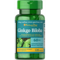 Гинкго Билоба экстракт, Ginkgo Biloba Standardized Extract, Puritans Pride, 60 мг, 120 таблеток, 31548
  