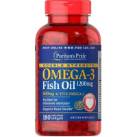 Омега-3 рыбий жир, Omega-3 Fish Oil, Puritans Pride, двойная сила, 1200 мг, 180 капсул, 31550
  