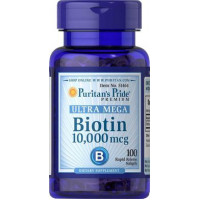 Biotin, Biotin, Puritans Pride, 10.000 mcg, 100 Capsules, 31563
 