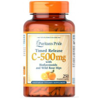 Витамин С и биофлавоноидами, Vitamin C-500 mg Rose Hips Time Release, Puritans Pride, 500 мг, 250 капсул, 31491
  