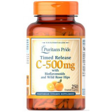 Витамин С и биофлавоноидами, Vitamin C-500 mg Rose Hips Time Release, Puritans Pride, 500 мг, 250 капсул, 31491
  