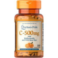 Витамин С с биофлавоноидами, Vitamin C, Puritans Pride, шиповник, 500 мг, 250 капсул, 31572
  