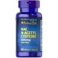 Ацетилцистеин, N-Acetyl Cysteine (NAC), Puritans Pride, 600 мг, 60 капсул, 31575
  