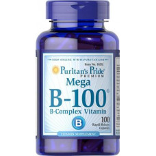 Витамины группы В, комплекс, Vitamin B-100, Puritans Pride,100 капсул, 31578
  