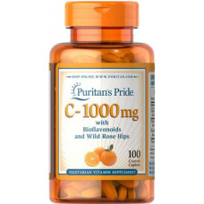 Витамин С с биофлавоноидами, Vitamin C, Puritans Pride, шиповник, 500 мг, 100 капсул, 31573
  