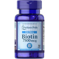 Biotin, Biotin, Puritans Pride, 7,500 mcg, 50 Tablets, 31597
 