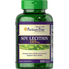 Лецитин из сои, Soy Lecithin, Puritans Pride, 1325 мг, 100 гелевых капсул, 31624
  