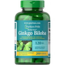 Гинкго Билоба, Ginkgo Biloba, Puritans Pride, стандартизированный экстракт, 120 мг, 200 капсул, 31627
  