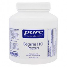 Бетаина гидрохлорид + пепсин, Betaine HCL/Pepsin, Pure Encapsulations, для пищеварительного тракта, 250 капсул, 31693
  