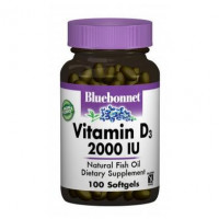 Vitamin D3 2000IU, Bluebonnet Nutrition, 100 Softgels, 31773
 