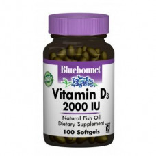 Vitamin D3 2000IU, Bluebonnet Nutrition, 100 Softgels, 31773
 