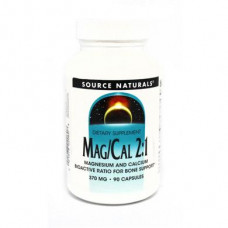 Magnesium & Calcium 2: 1, 370 mg, Source Naturals, 90 Capsules, 31873
 