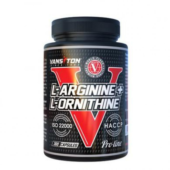 Amino acid Arginine + Ornithine, Vansiton, 300 capsules, 32045
 