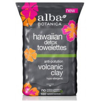 Detox wet wipes Hawaiian impregnated with volcanic clay, Alba Botanica, 30 pcs, 32961
 