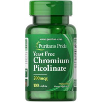 Chromium Picolinate, Chromium Picolinate, Puritans Pride, Yeast Free, 200 mcg, 100 Tablets, 33021
 