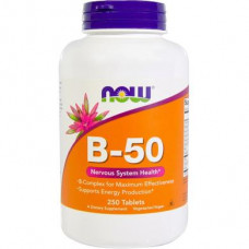 Витамин В-50 комплекс, Vitamin B-50, Now Foods, 250 таблеток, 33048
  