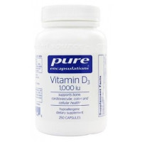 Vitamin D3, Vitamin D3, Pure Encapsulations, 1,000 IU, 250 Capsules, 33020
 