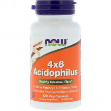 Пробиотики, 4x6 Acidophilus, Now Foods, 120 капсул, 33062
  