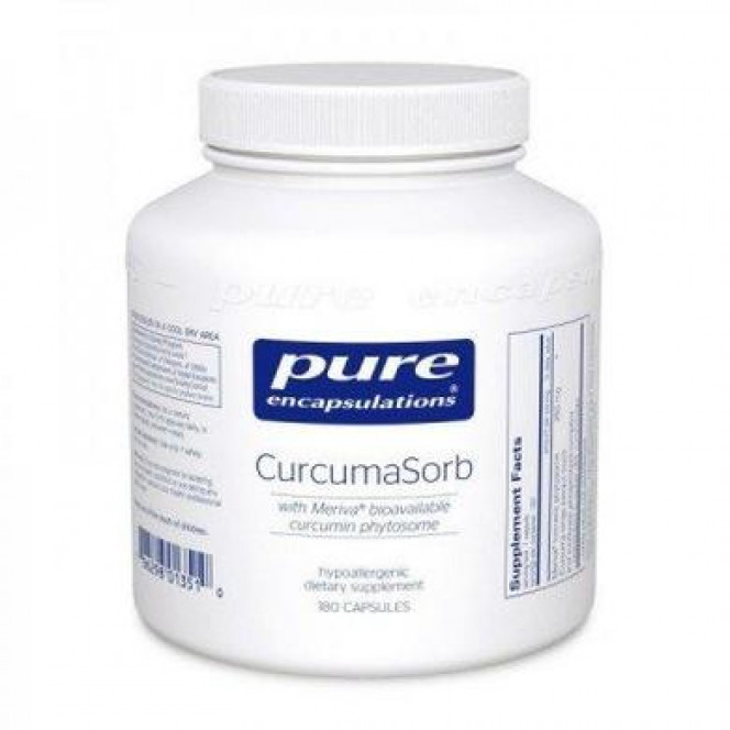 Фитосомы куркумина c высокой биологической доступностью, CurcumaSorb, Pure Encapsulations, 180 капсул, 33070
  